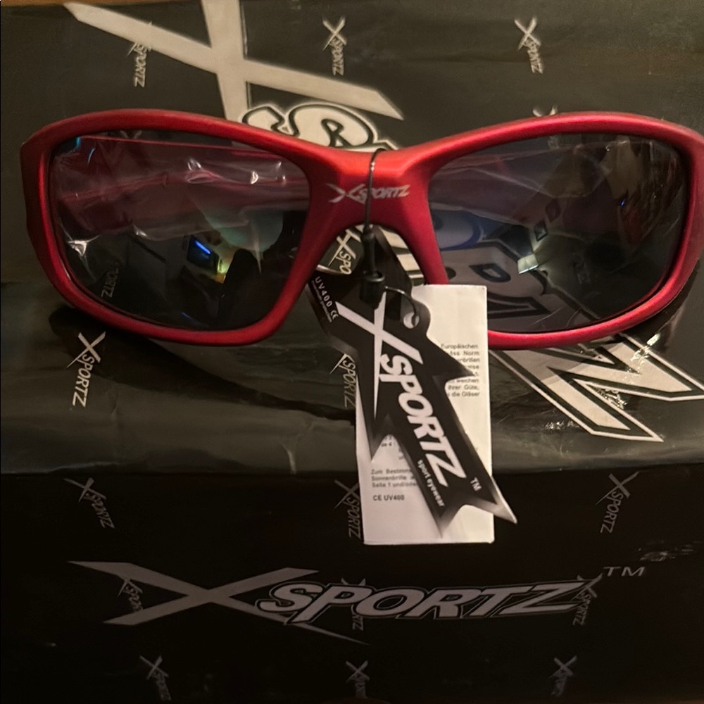 New in package XSportz red uv400 sunglasses 😎 OS